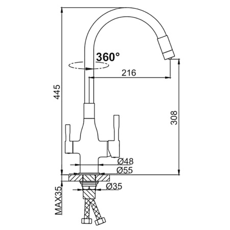 Kombi slavina FRAP F4396-8 